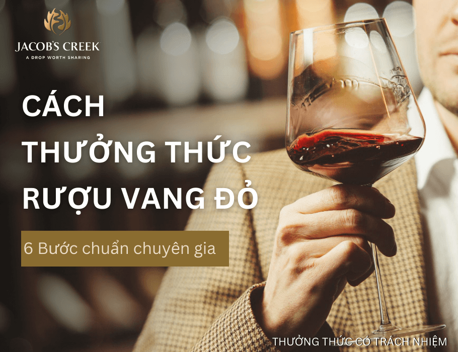Cách thưởng thức rượu vang đỏ: 6 bước “chuẩn chuyên gia”